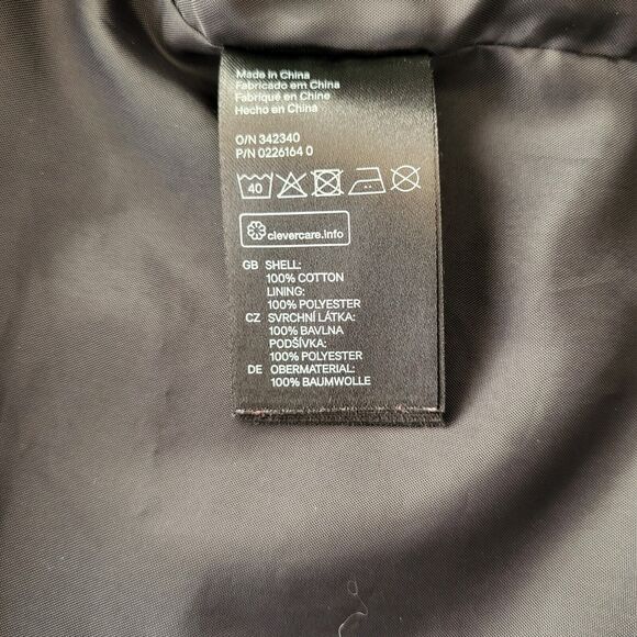 H&M Hooded Jacket Womens Size 42R Navy Heavyweight Barn Jacket Utility Jacket - Picture 5 of 10